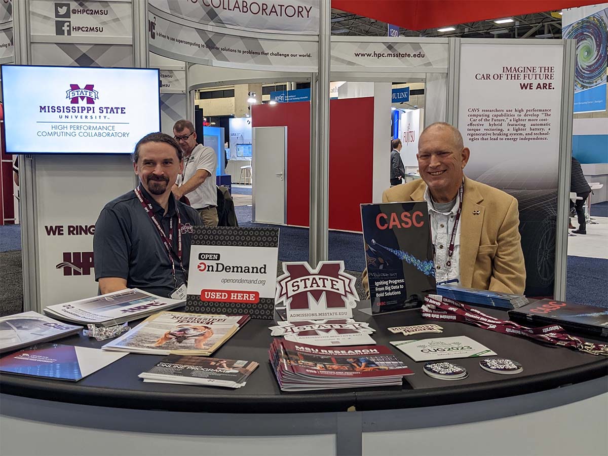Mississippi State booth at SC22 with Open OnDemand placard