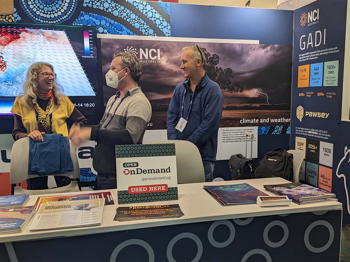 NCI booth at SC22 with Open OnDemand placard