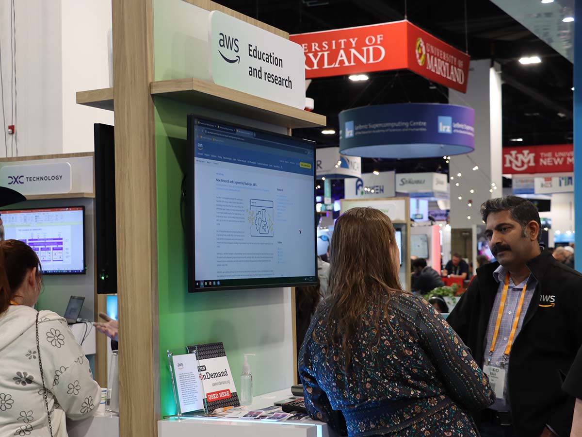 AWS booth at SC23