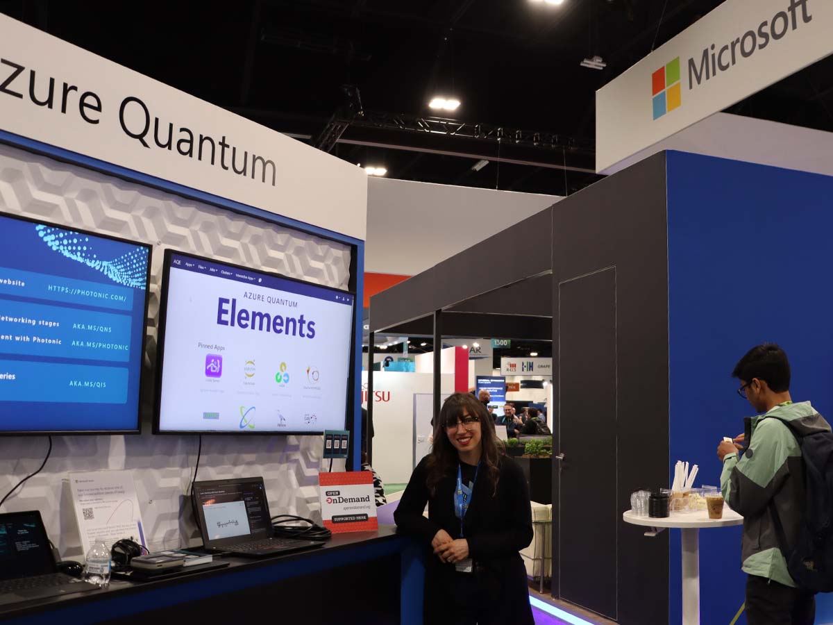 Microsoft Azure booth at SC23 with Open OnDemand placard