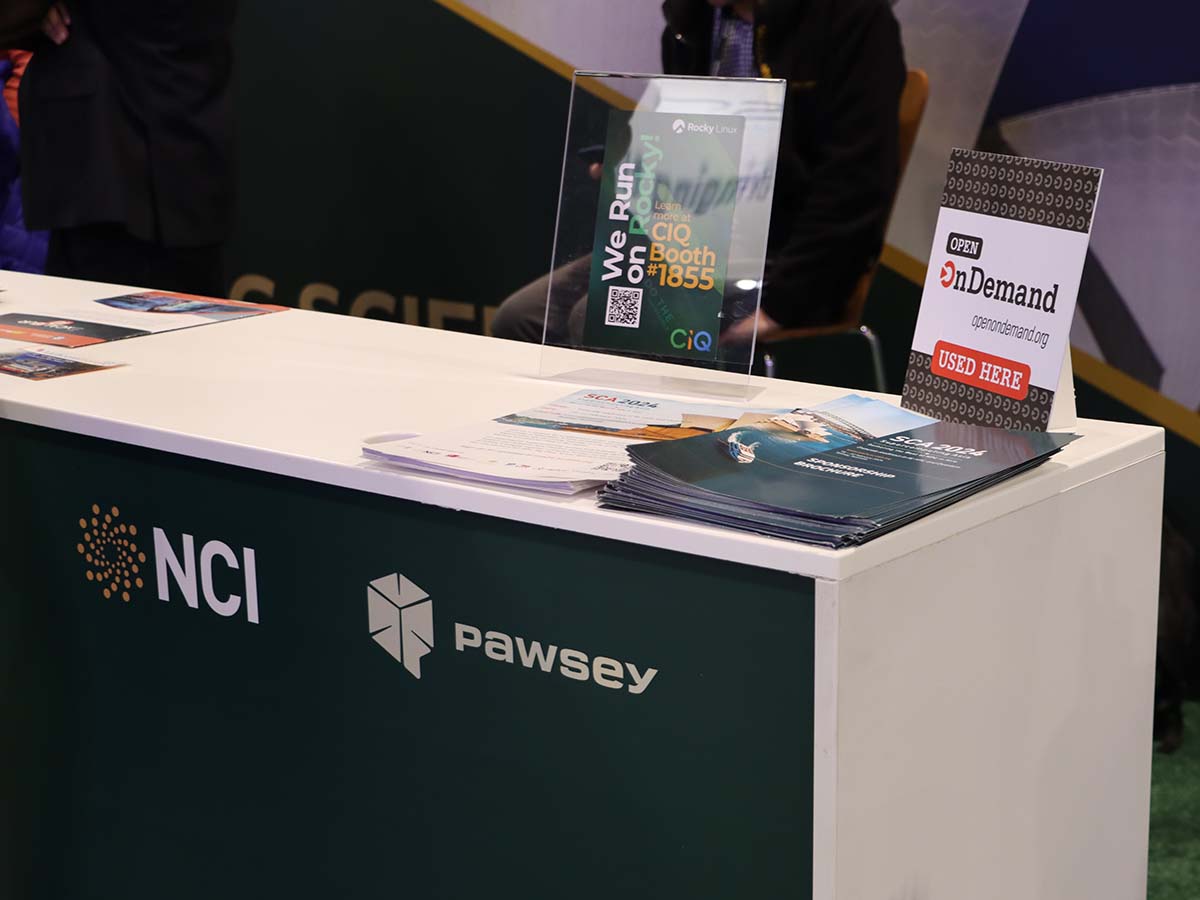NCI booth at SC23 with Open OnDemand placard