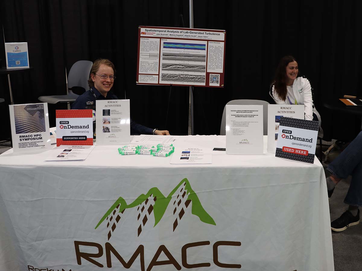 RMACC booth at SC23 with Open OnDemand placard