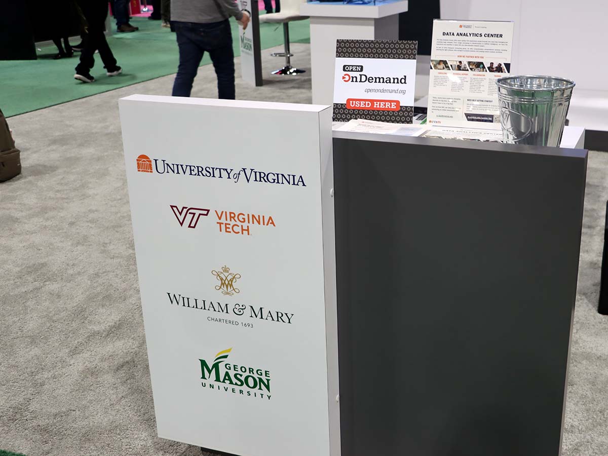 Virginia booth at SC23 with Open OnDemand placard