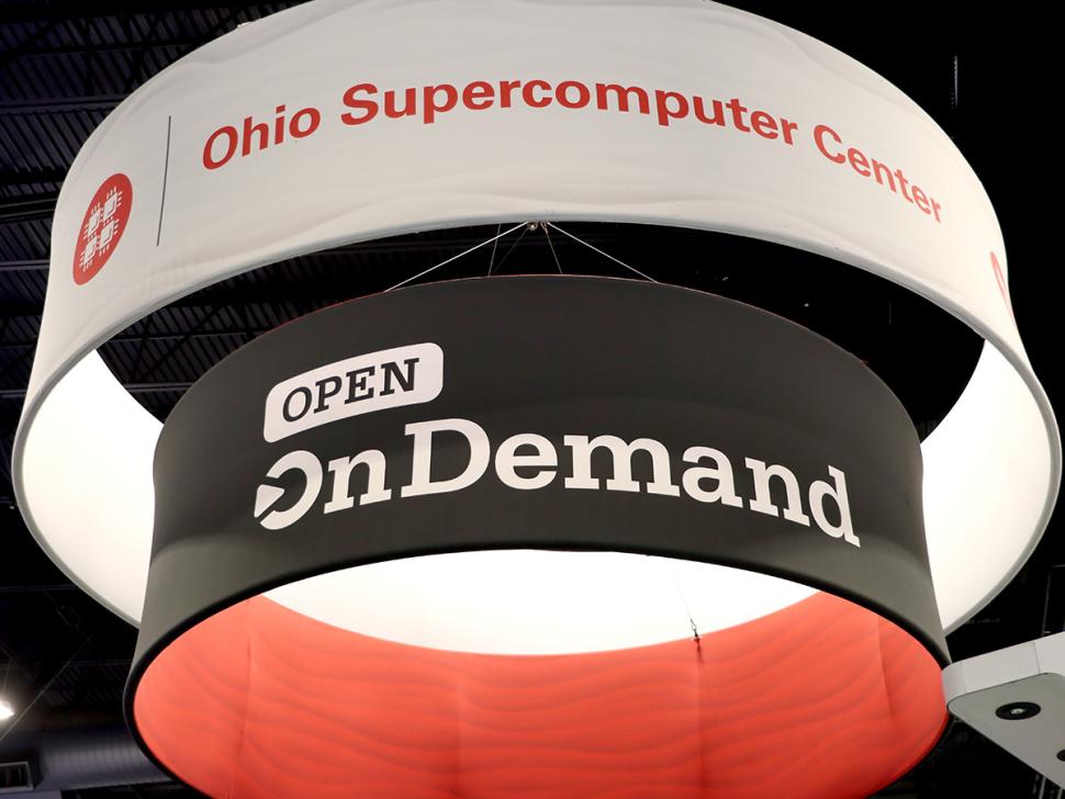 Open OnDemand and OSC aerial signs at SC23
